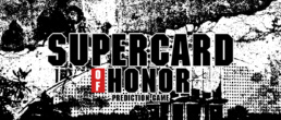 Logo for Supercard of Honor: Prediction Game in black-and-white grunge style, with a red 'OF' block.
